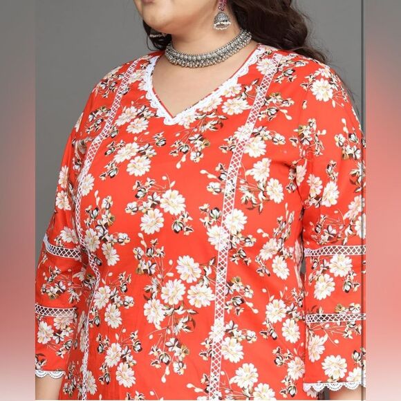 Women's Cotton Kurta & Palazzo with Dupatta - Size: 5XL(50) NWT - Picture 5 of 13